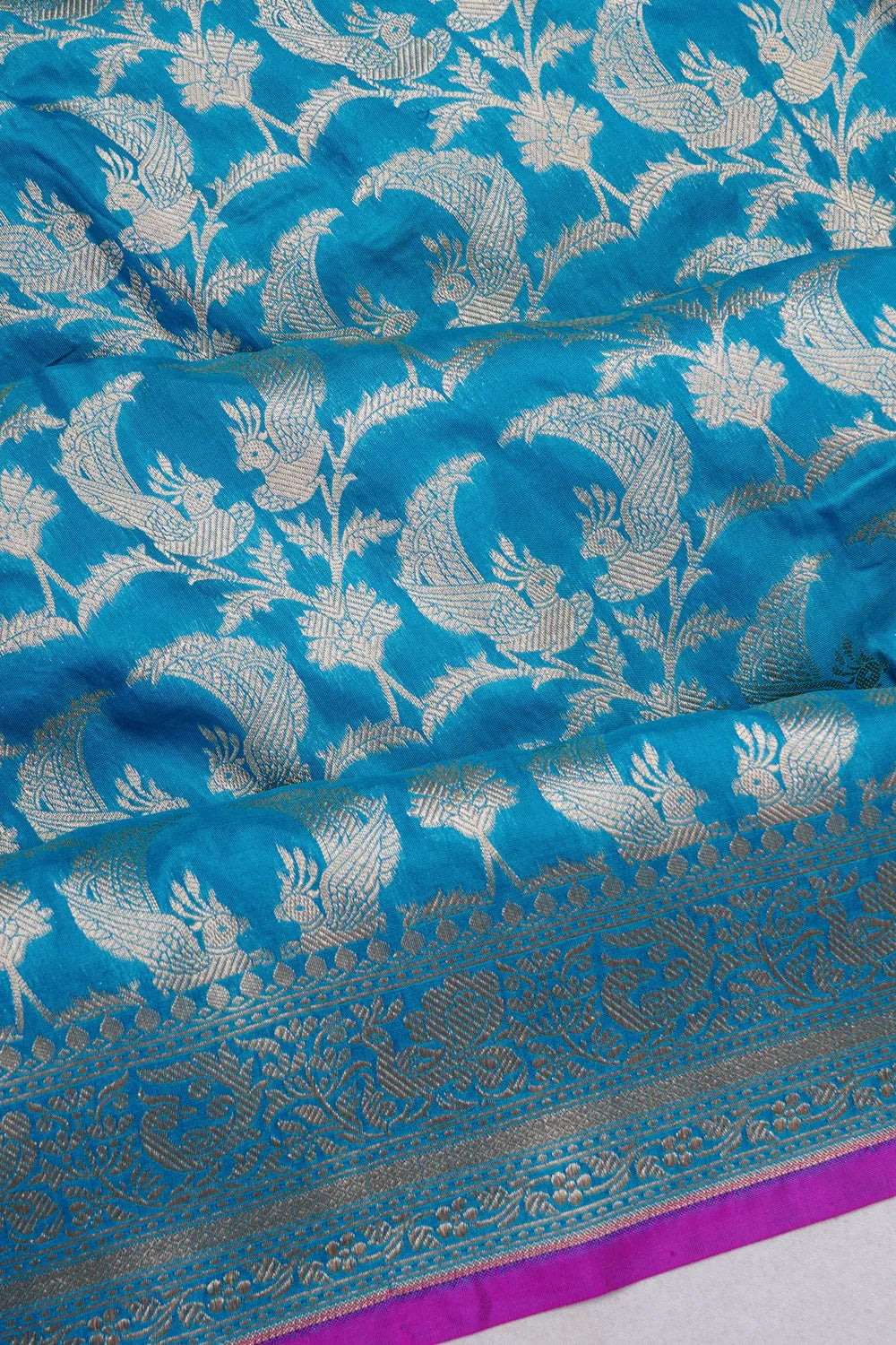 Banarasi Silk Phekwa Brocade Sky Blue Saree