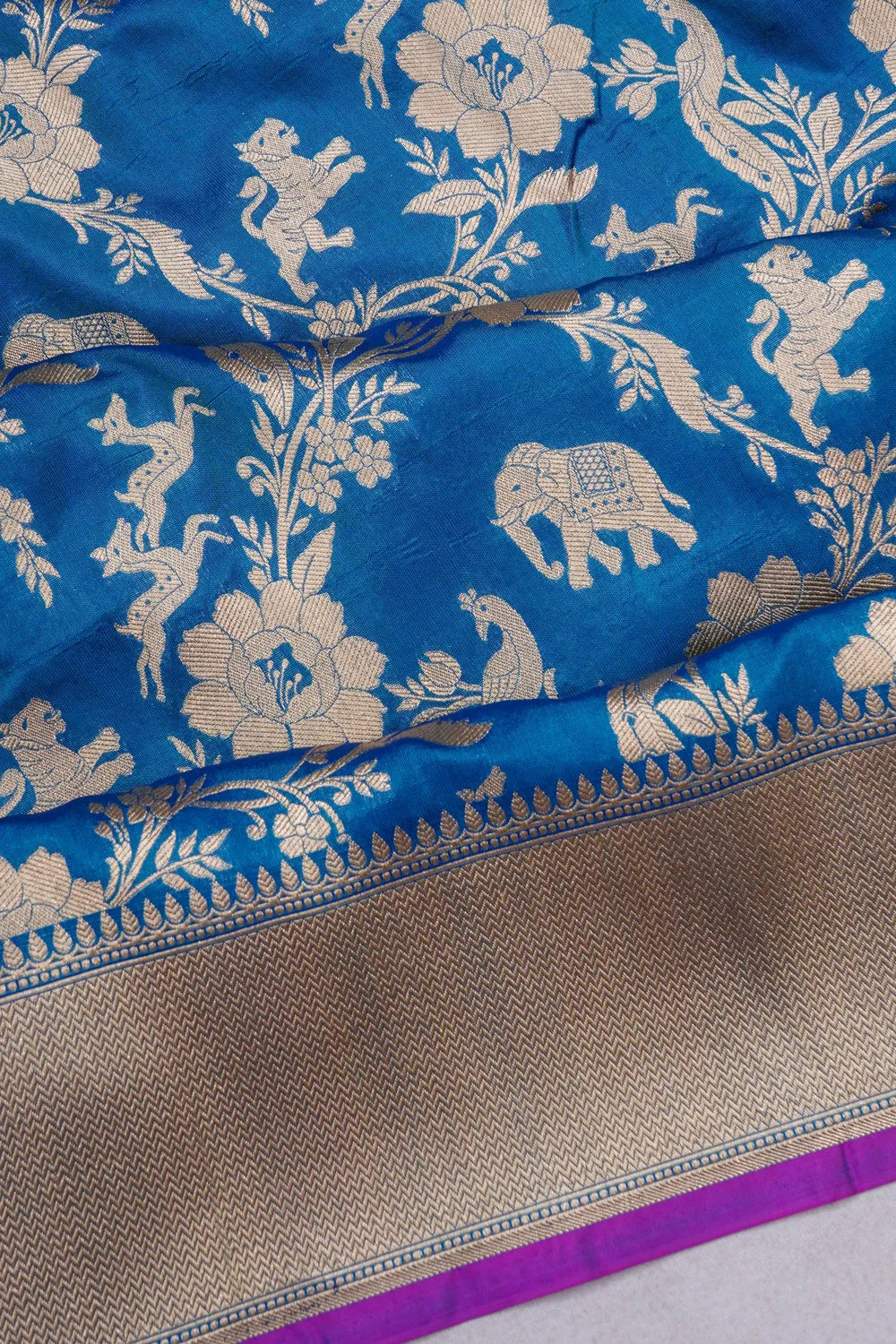 Banarasi Silk Phekwa Brocade Blue Saree
