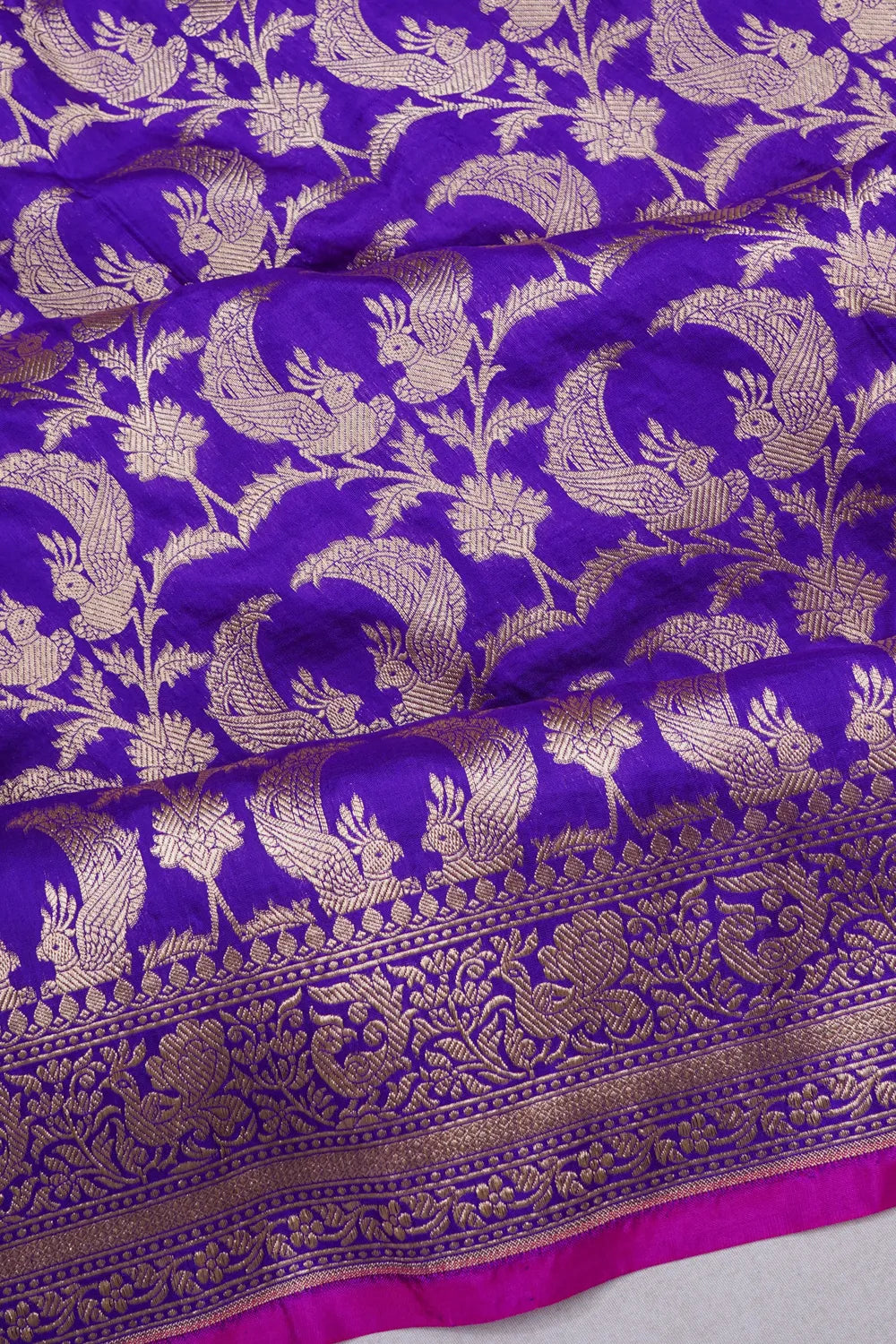 Banarasi Silk Phekwa Brocade Violet Saree