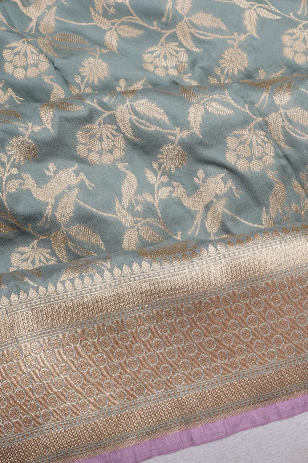 Banarasi Silk Phekwa Brocade Pastel Grey Saree