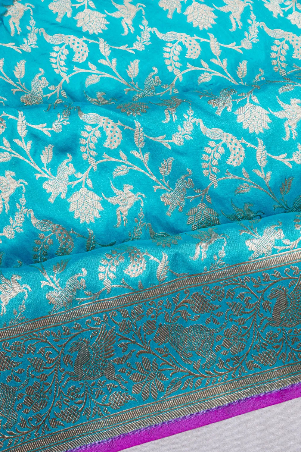 Banarasi Silk Phekwa Brocade Sky Blue Saree