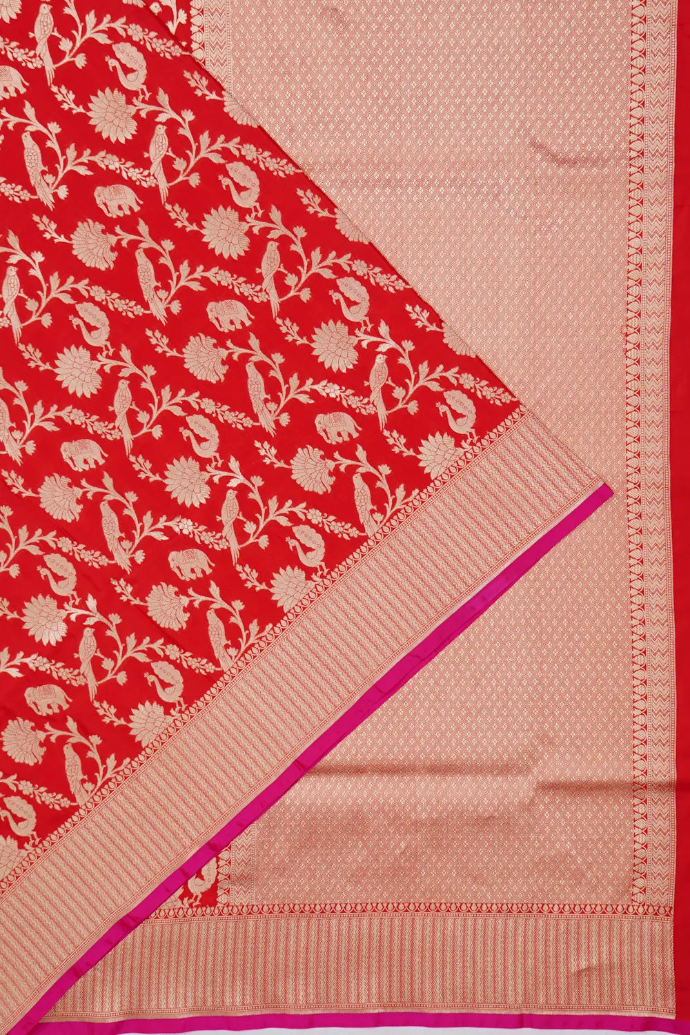 Banarasi Silk Phekwa Brocade Red Saree