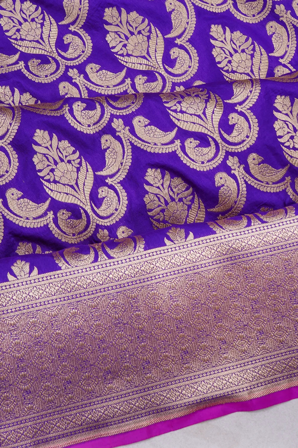 Banarasi Silk Phekwa Brocade Violet Saree