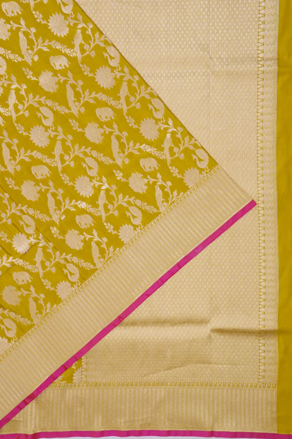 Banarasi Silk Phekwa Brocade Mehendi Green Saree