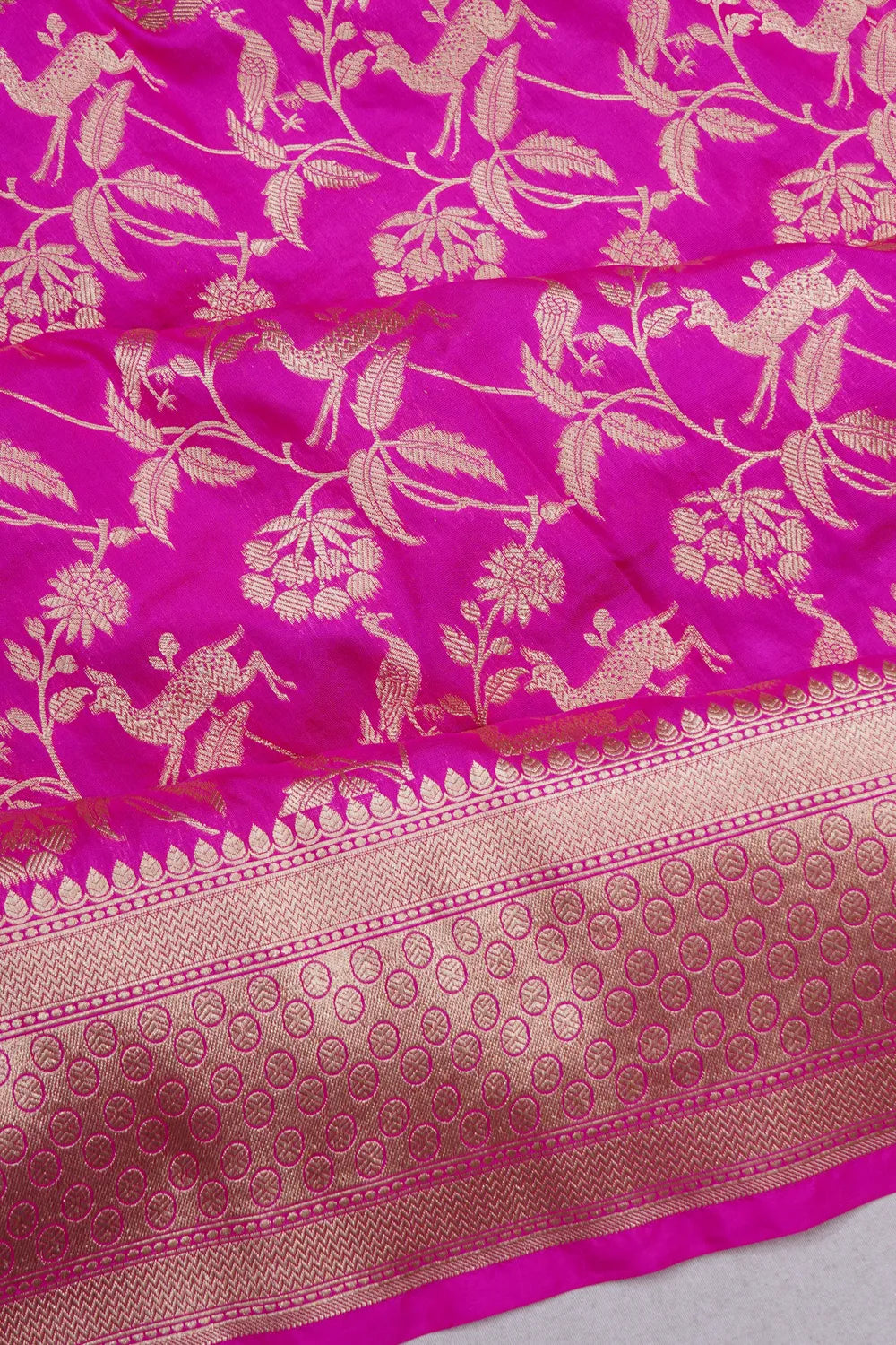 Banarasi Silk Phekwa Brocade Dark Pink Saree