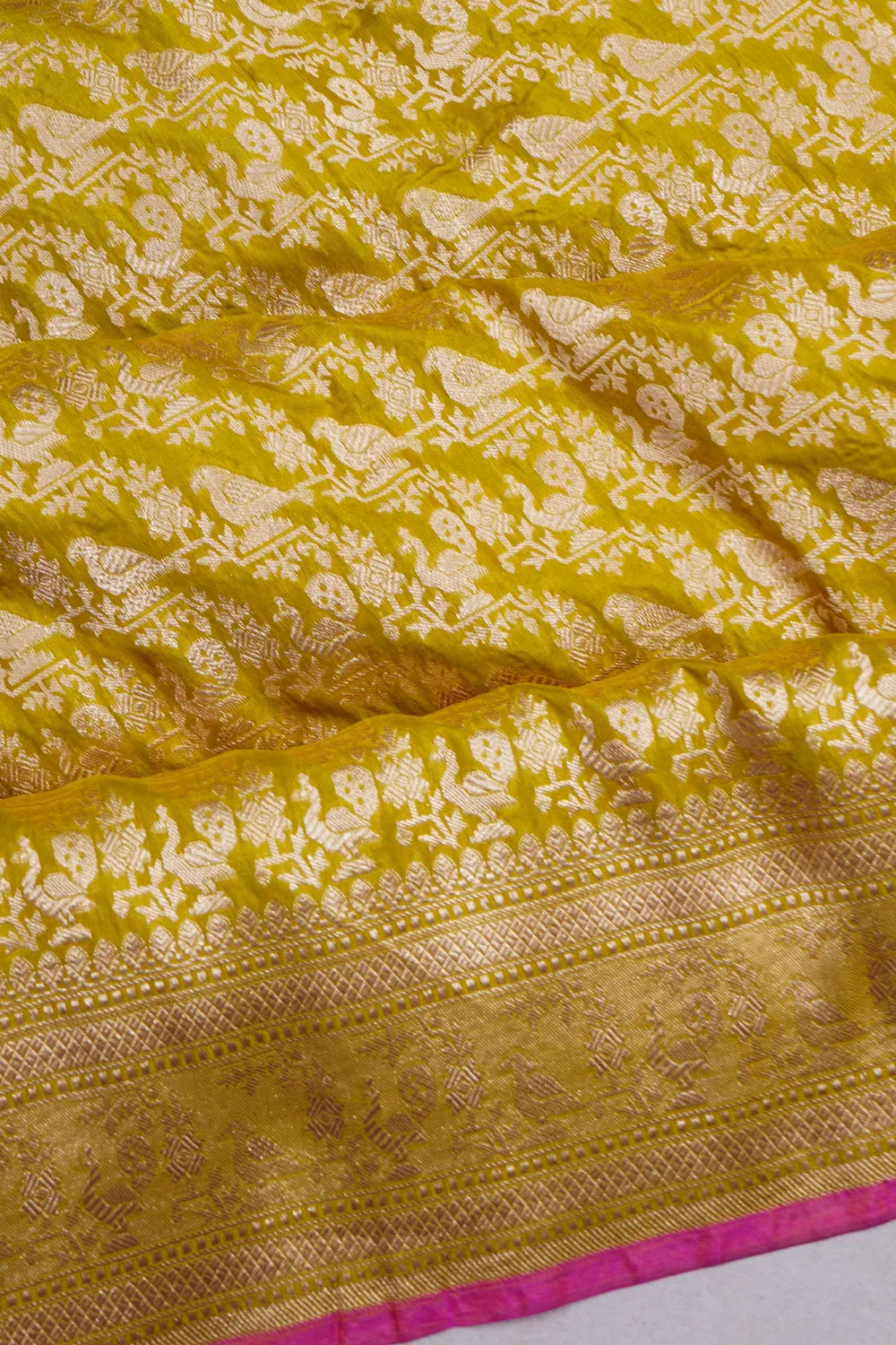 Banarasi Silk Phekwa Brocade Mehendi Green Saree