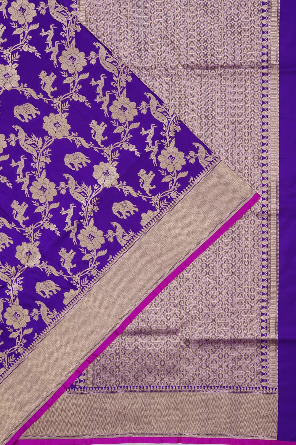 Banarasi Silk Phekwa Brocade Violet Saree