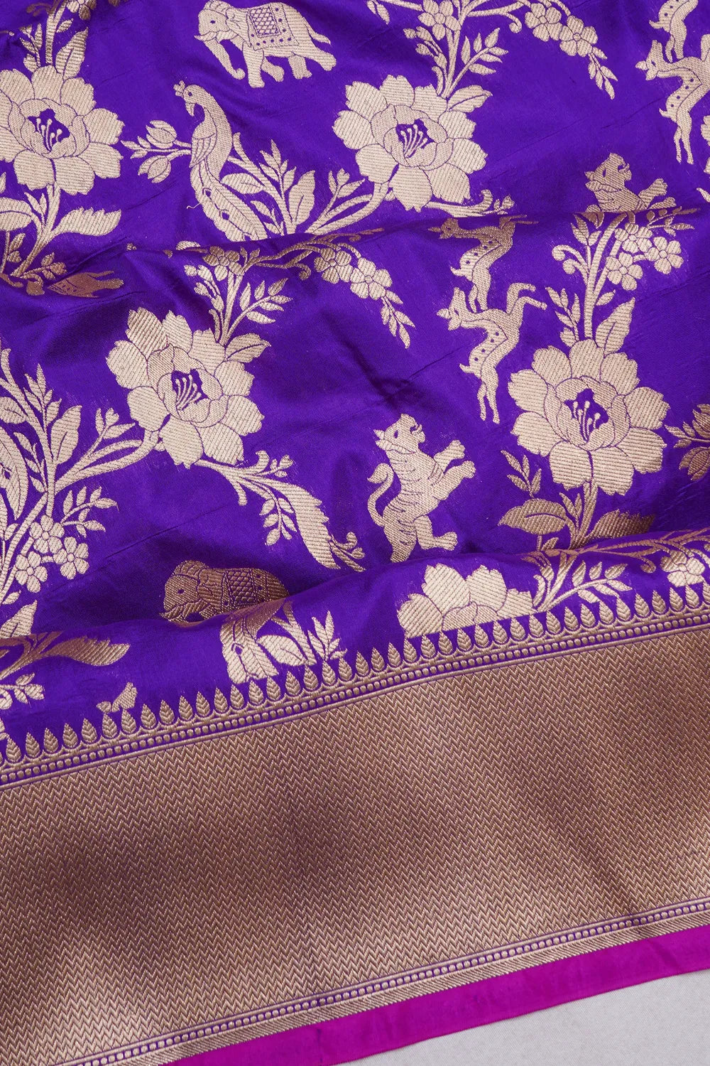 Banarasi Silk Phekwa Brocade Violet Saree