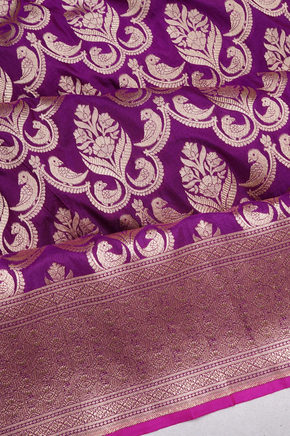 Banarasi Silk Phekwa Brocade Purple Saree
