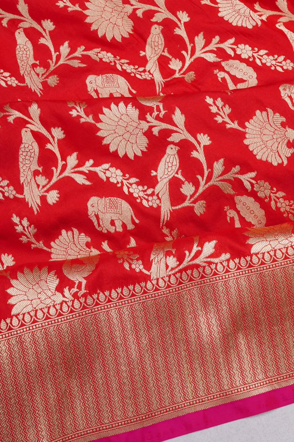 Banarasi Silk Phekwa Brocade Red Saree