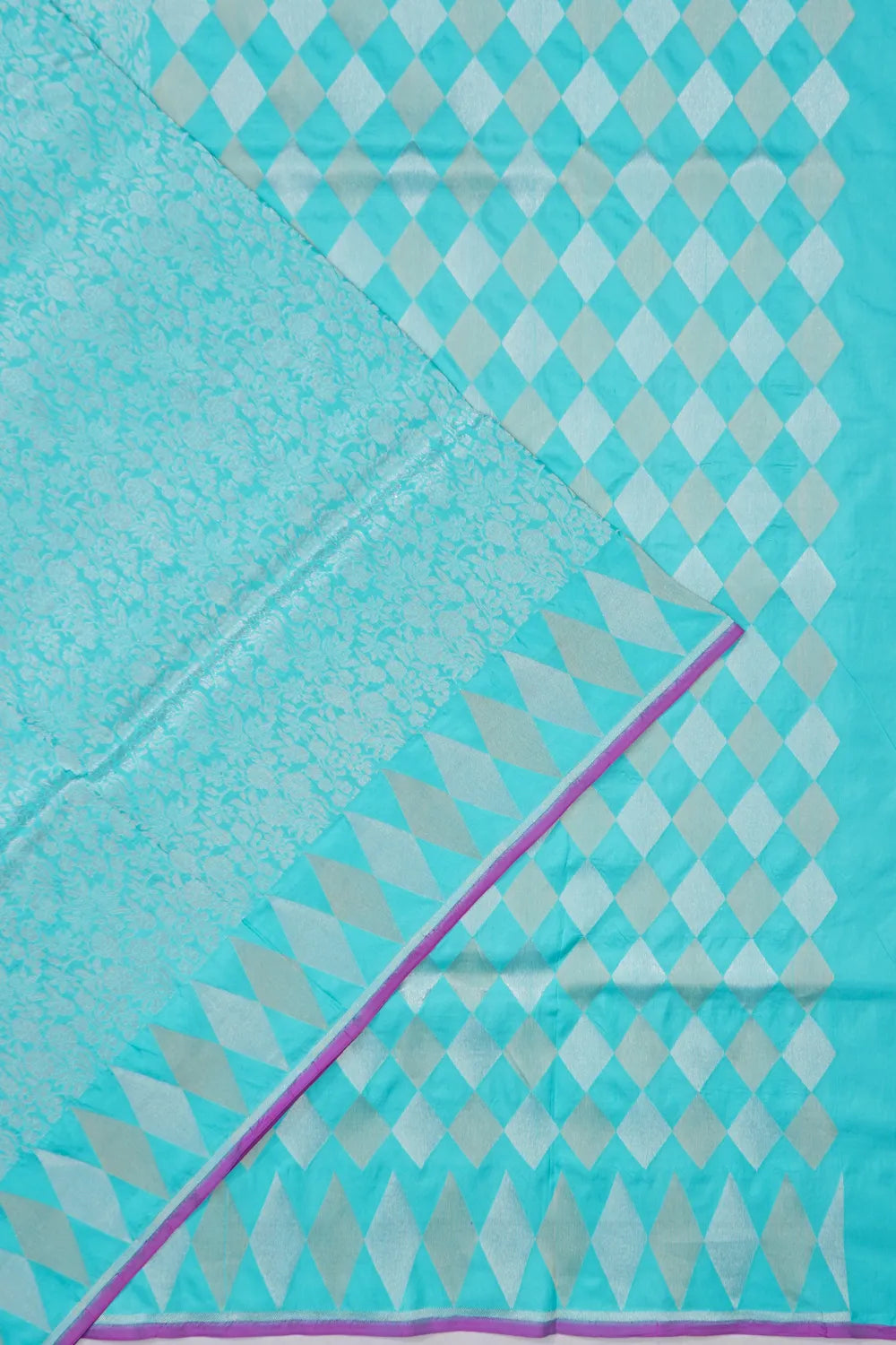 Banarasi Silk Brocade Sky Blue Saree