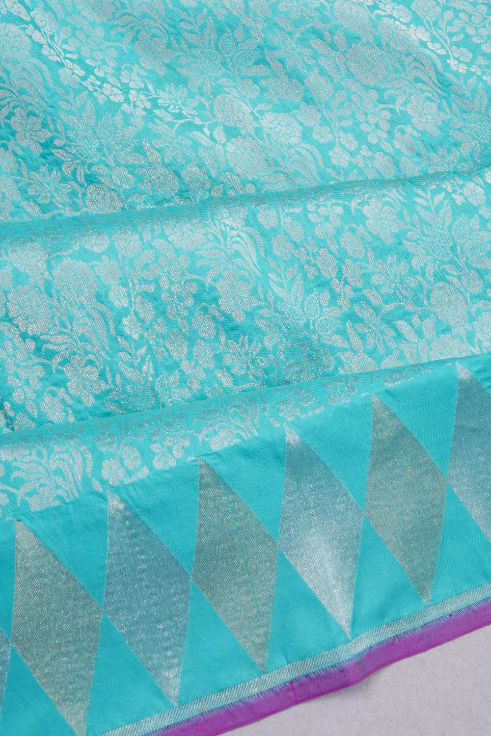 Banarasi Silk Brocade Sky Blue Saree