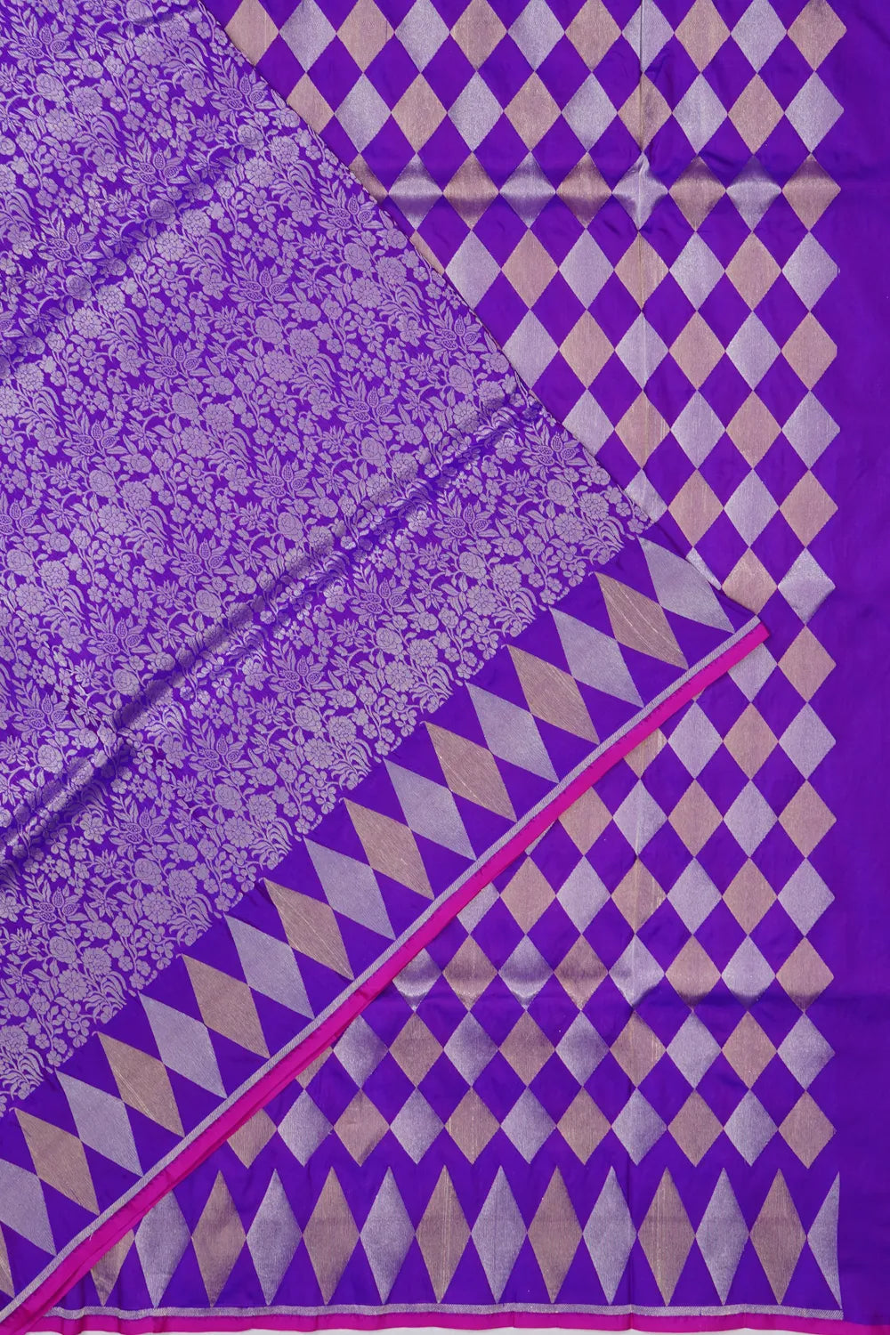 Banarasi Silk Brocade Purple Saree