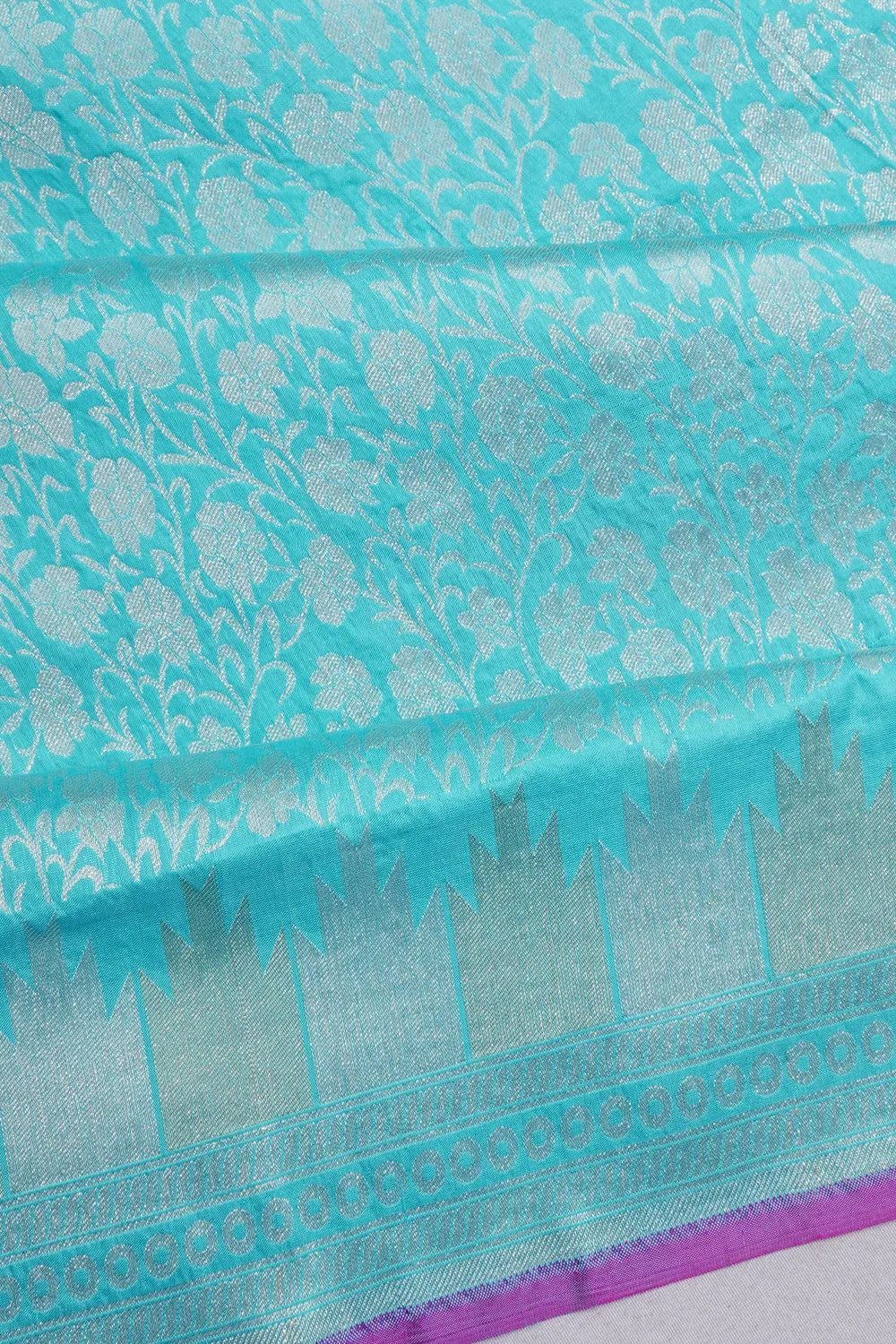Banarasi Silk Brocade Sky Blue Saree