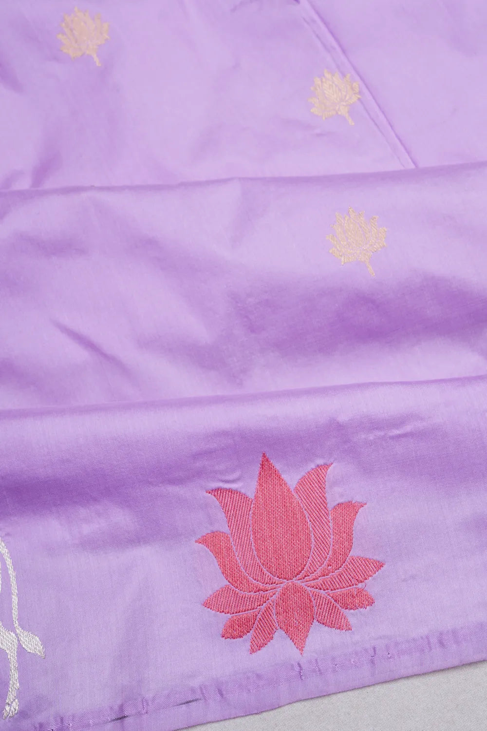 Banarasi Silk Butta Lavender Saree With Pichwai Border
