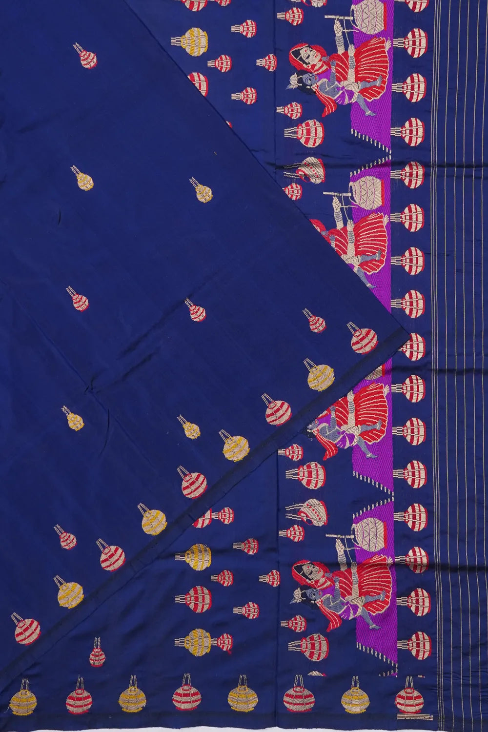 Banarasi Silk Kadwa Butta Dark Blue Saree