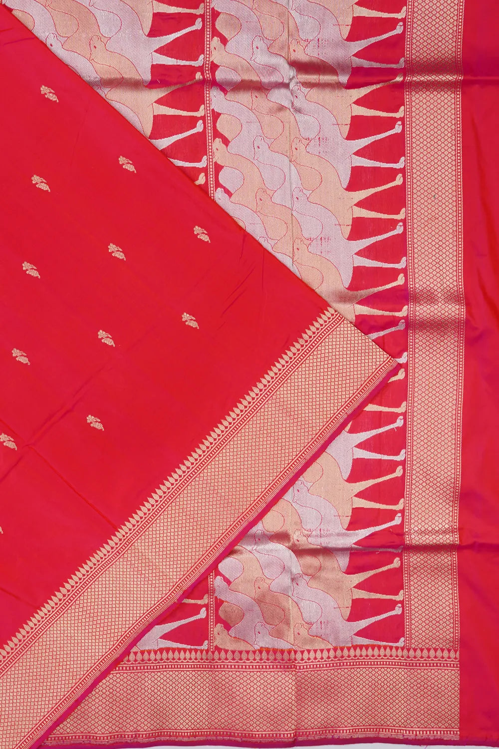 Banarasi Silk Kadwa Butta Red Saree