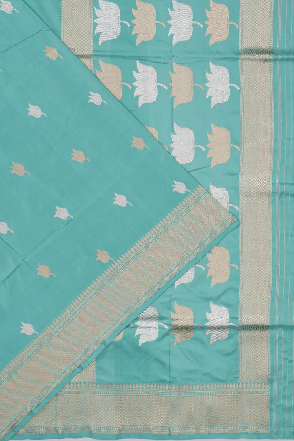 Banarasi Silk Kadwa Butta Sky Blue Saree