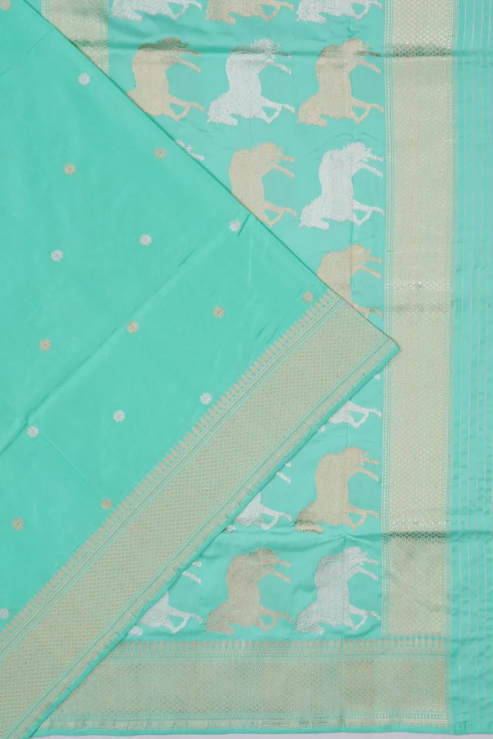 Banarasi Silk Kadwa Butta Sea Green Saree