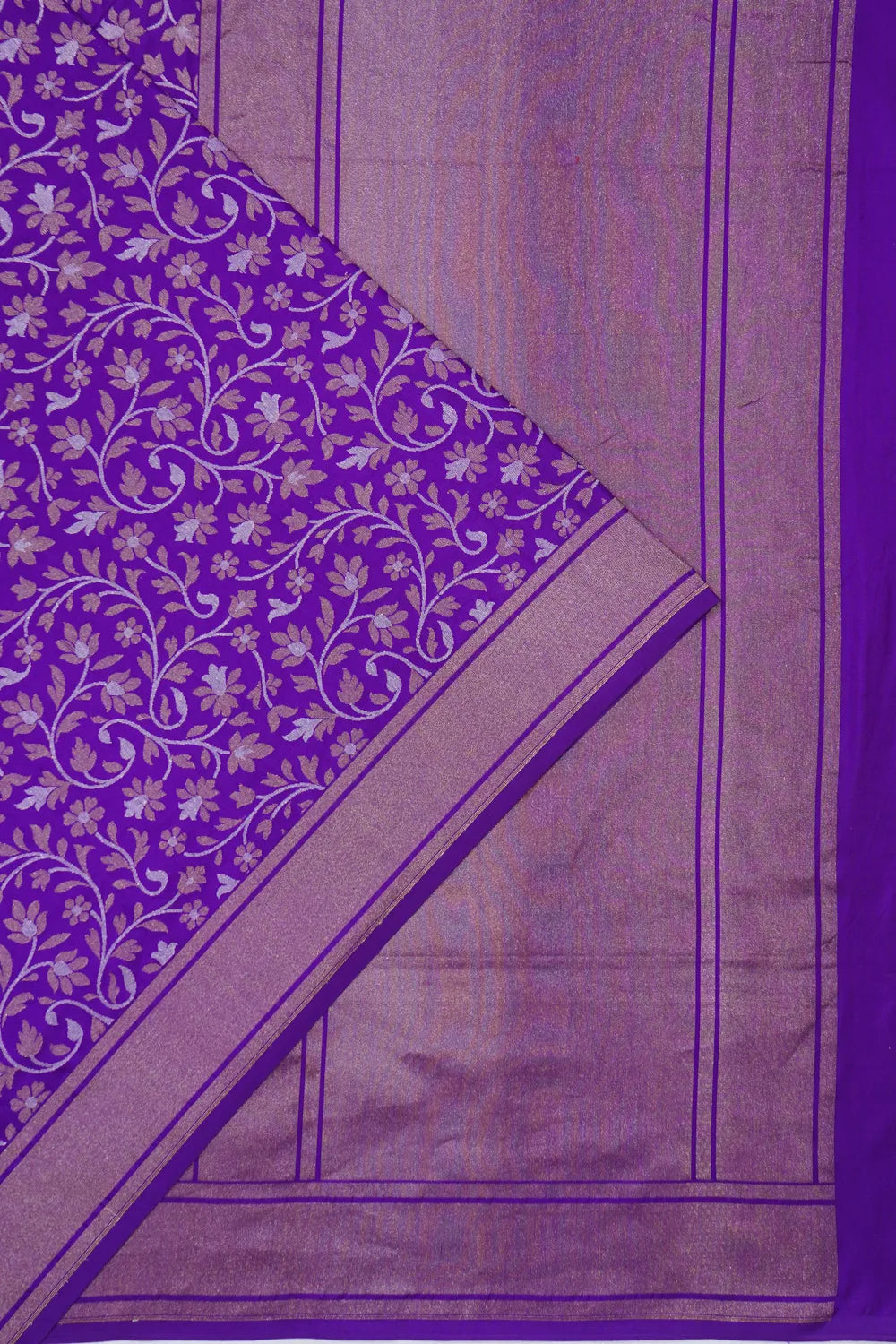 Banarasi Silk Brocade Violet Saree