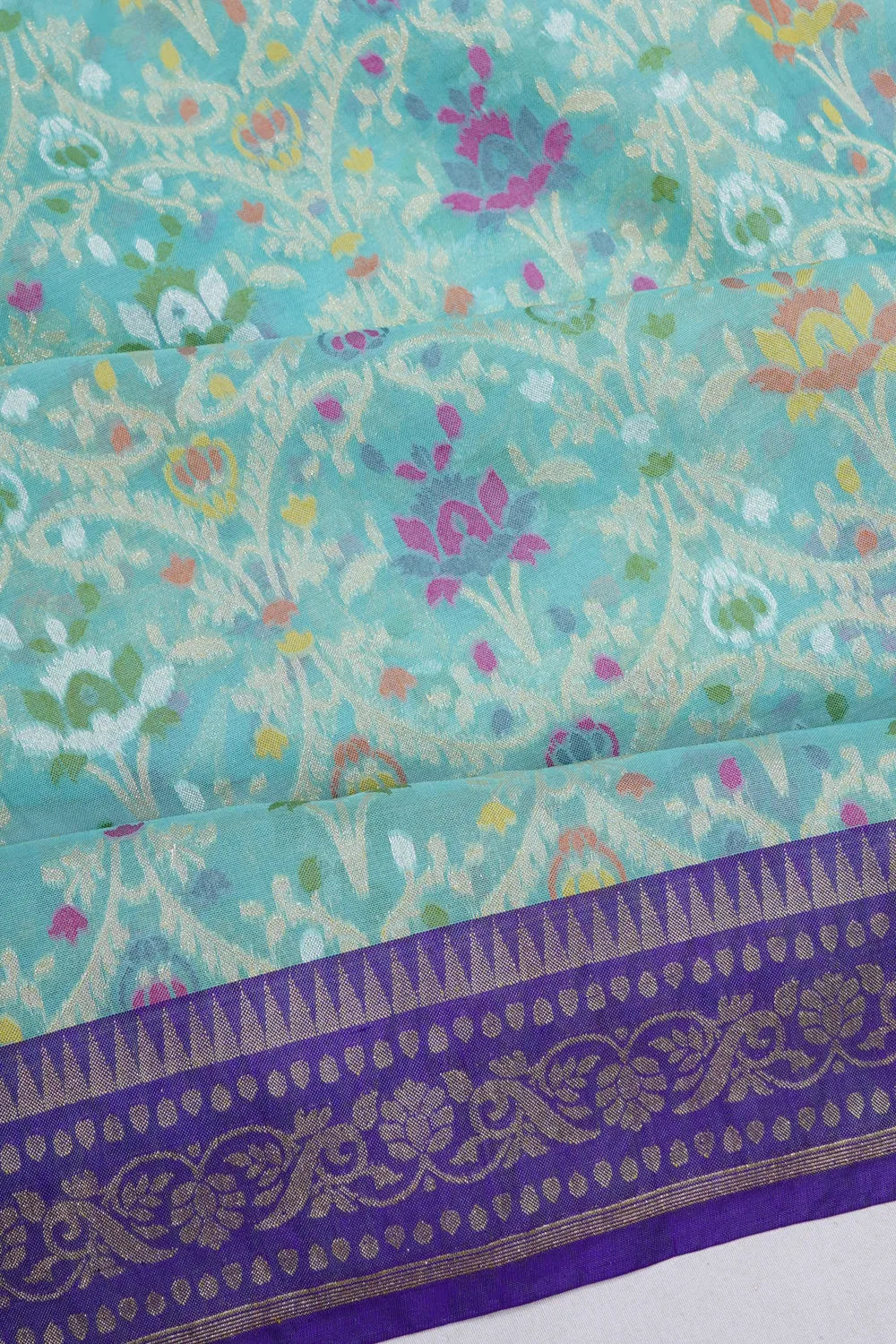 Banarasi Kora Organza Brocade Sky Blue Saree