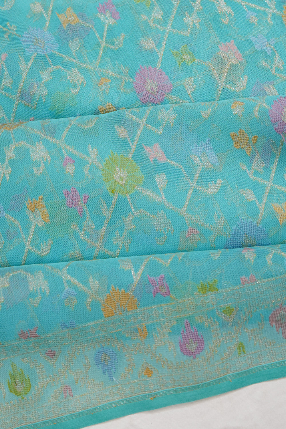 Banarasi Kora Organza Brocade Sky Blue Saree
