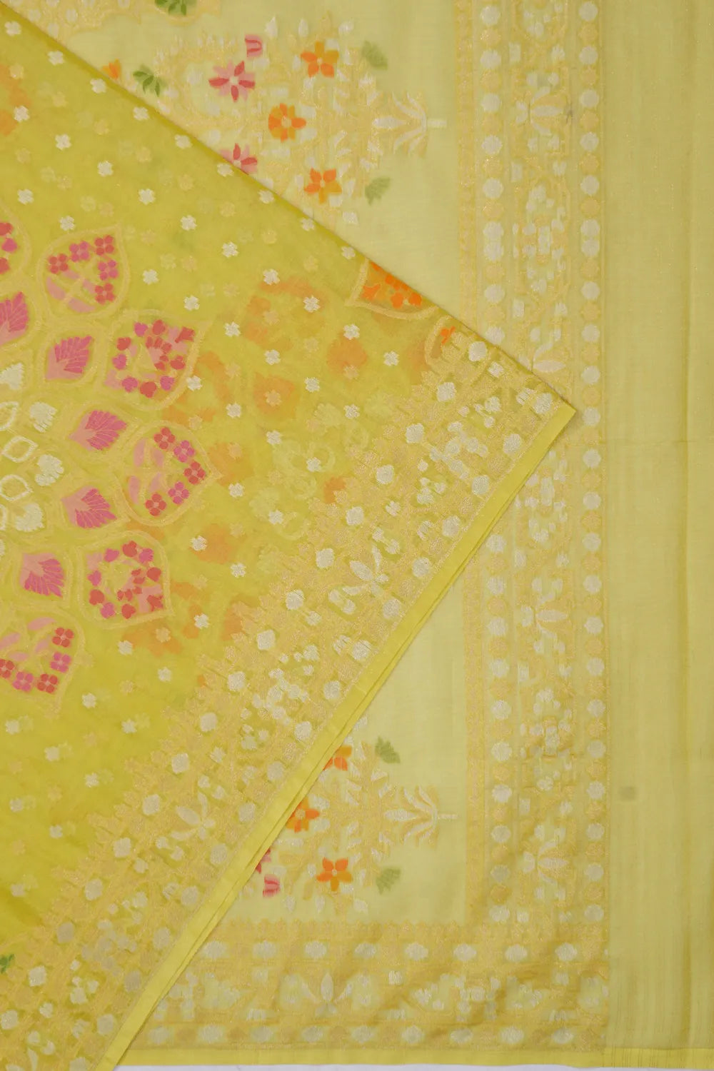 Banarasi Kora Organza Brocade Mehendi Green Saree