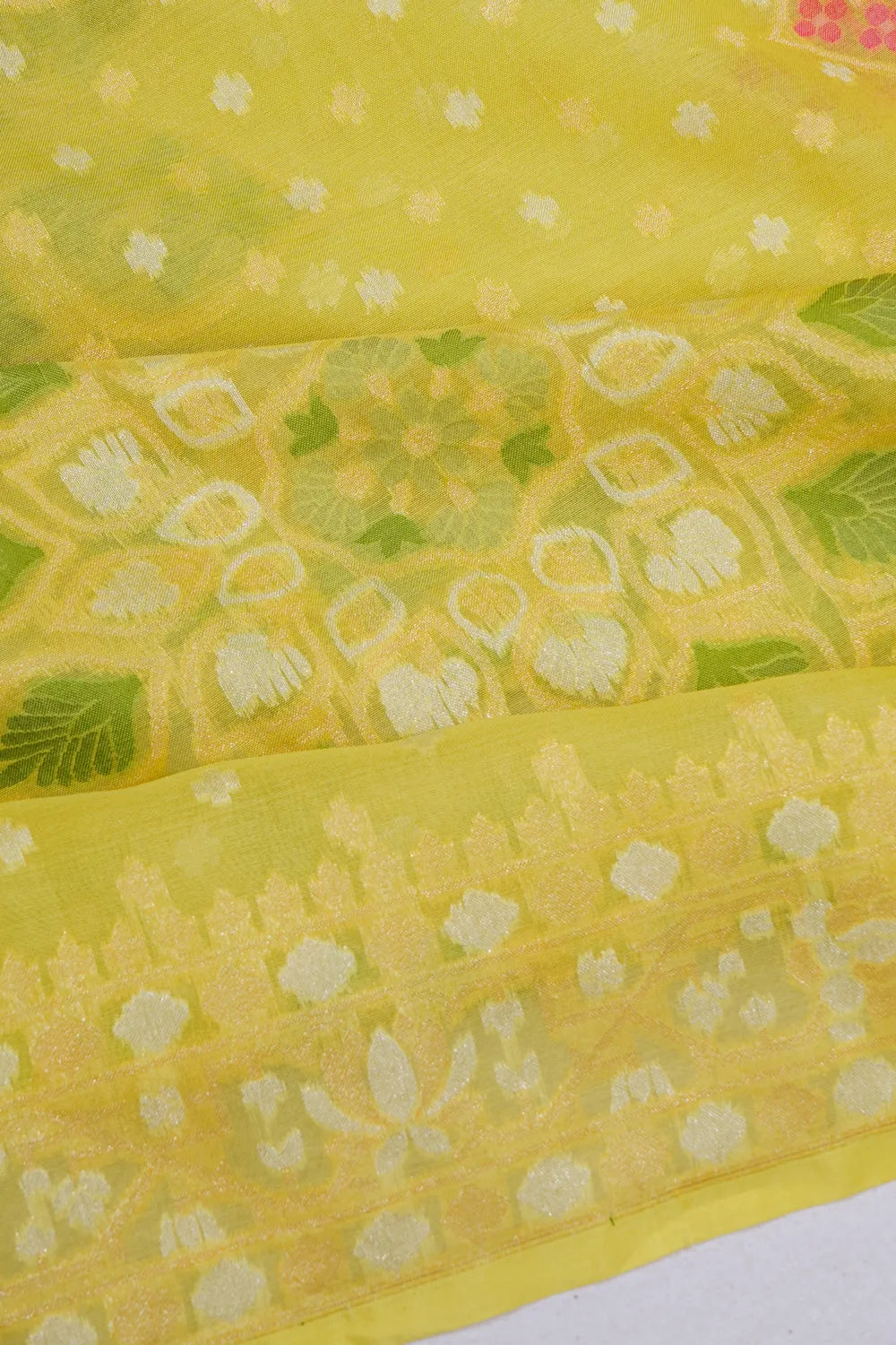 Banarasi Kora Organza Brocade Mehendi Green Saree