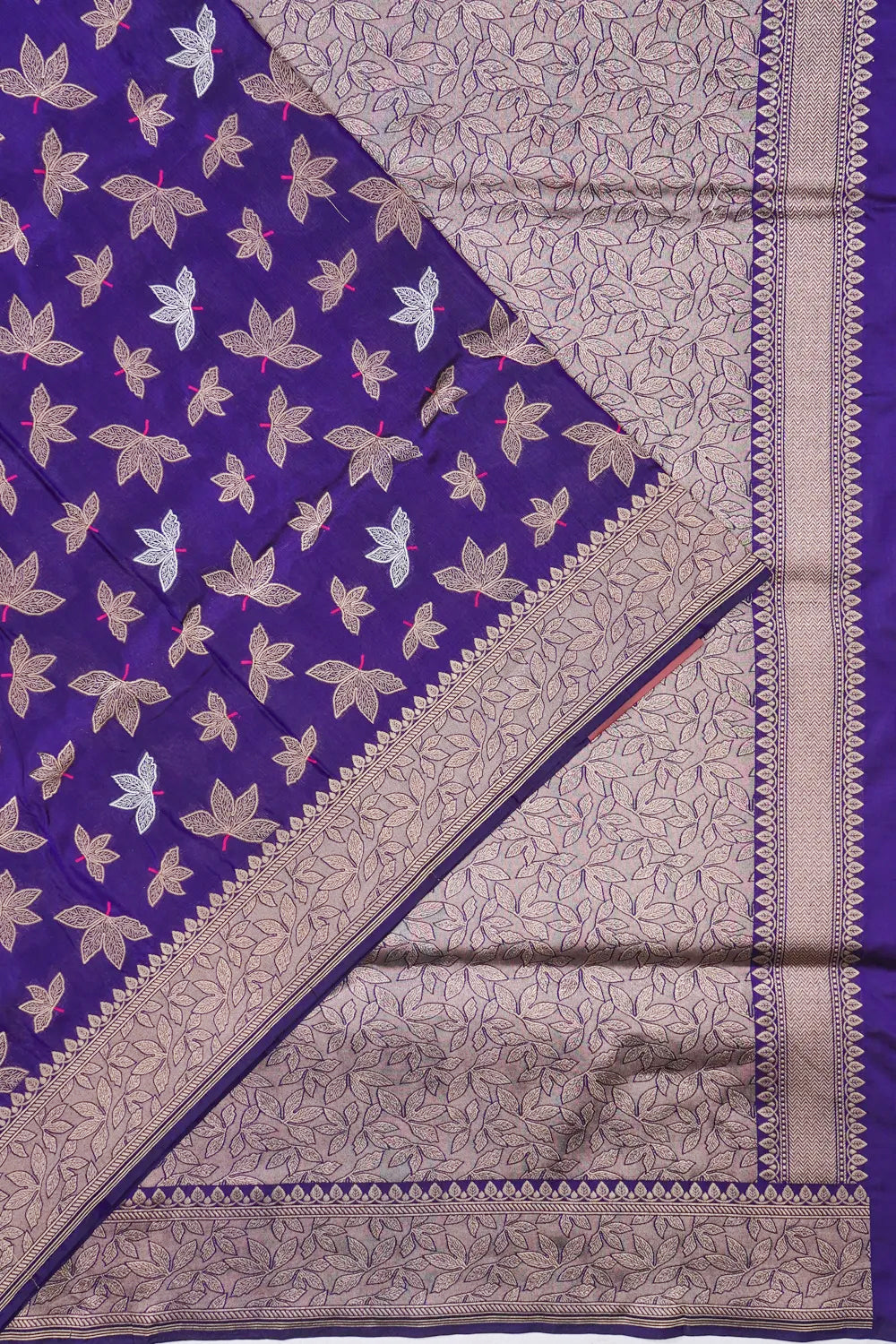 Banarasi Silk Brocade Violet Saree
