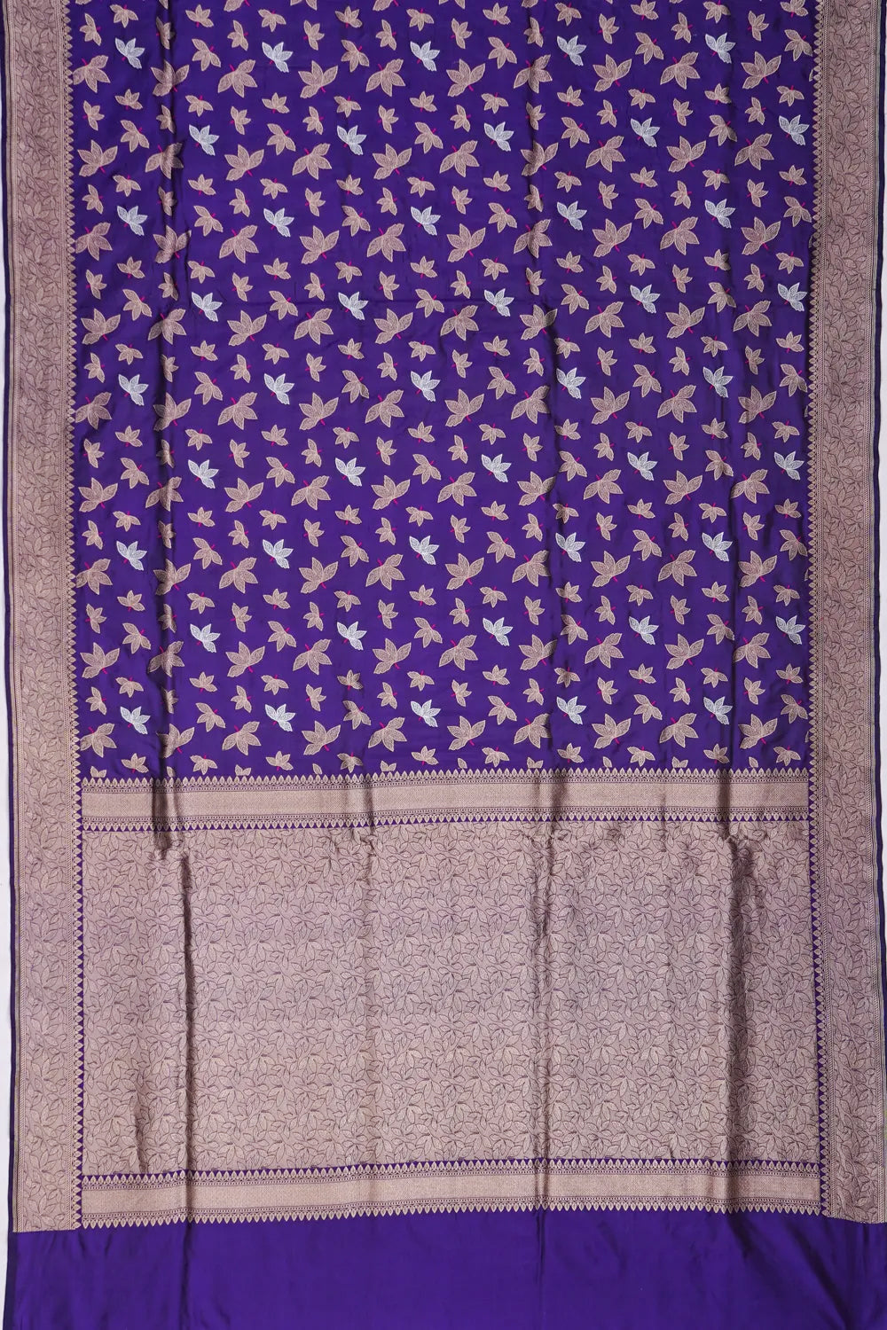 Banarasi Silk Brocade Violet Saree