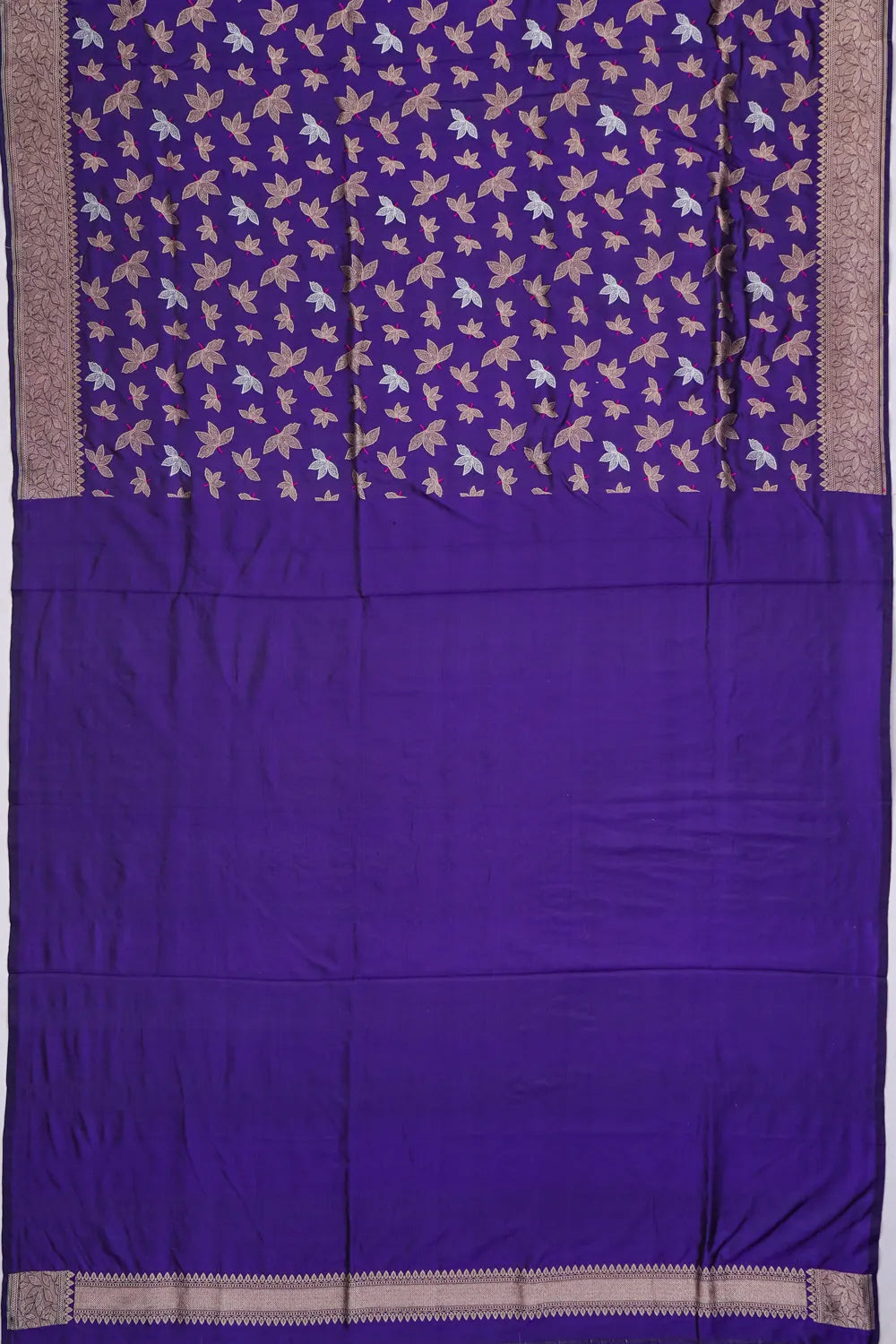 Banarasi Silk Brocade Violet Saree