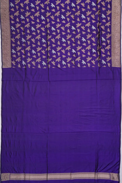 Banarasi Silk Brocade Violet Saree