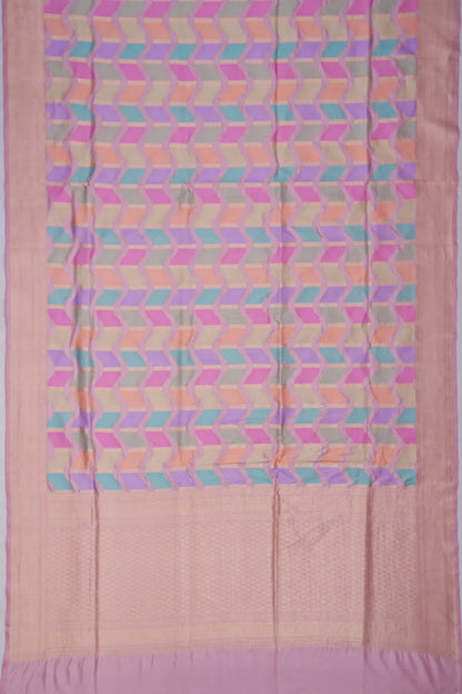 Banarasi Silk Brocade Rangkat Lavender Saree