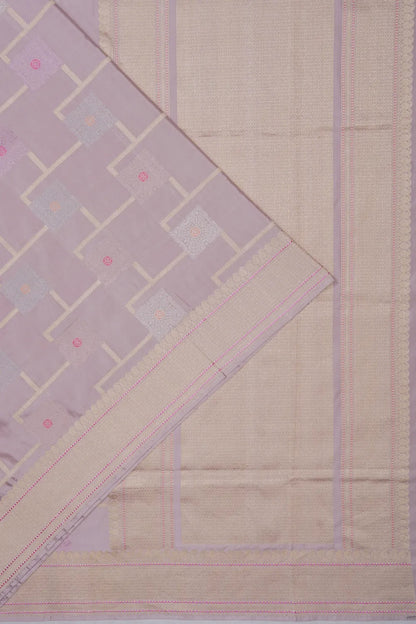 Banarasi Silk Geometrical Brocade Lilac Saree