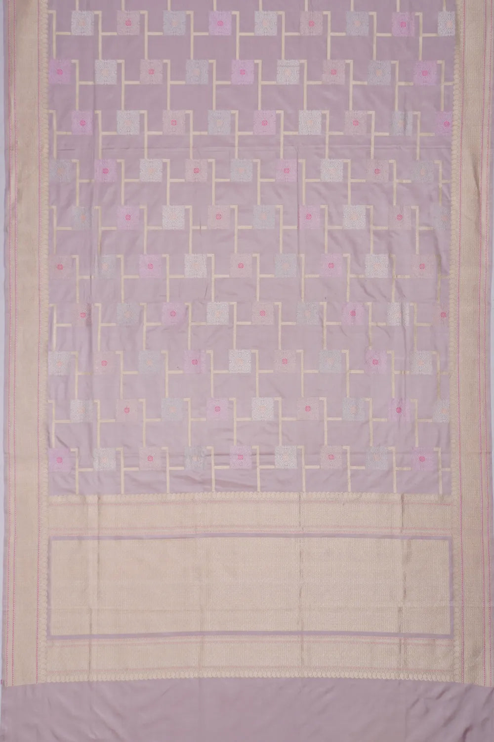 Banarasi Silk Geometrical Brocade Lilac Saree