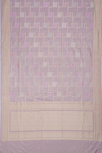 Banarasi Silk Geometrical Brocade Lilac Saree