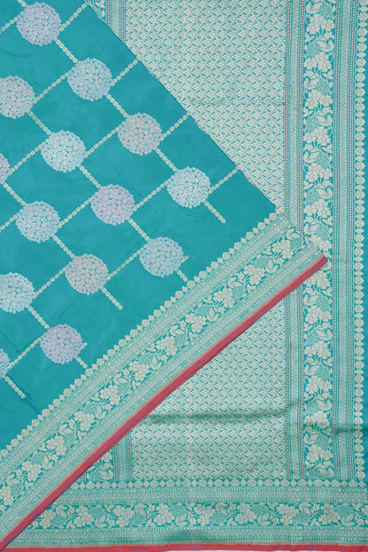 Banarasi Silk Geometrical Brocade Blue Saree