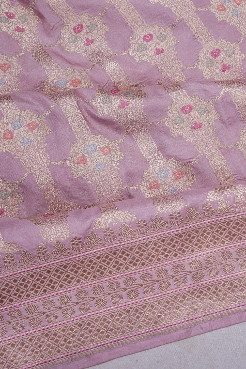 Banarasi Silk Brocade Lavender Saree