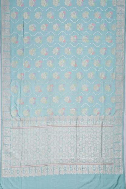 Banarasi Silk Jaal Sky Blue Saree