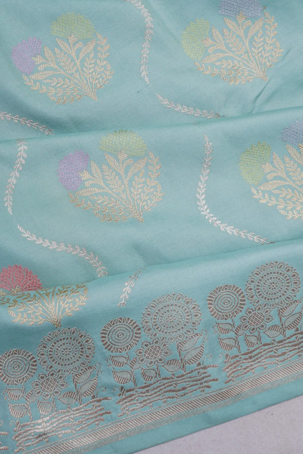 Banarasi Silk Jaal Sky Blue Saree