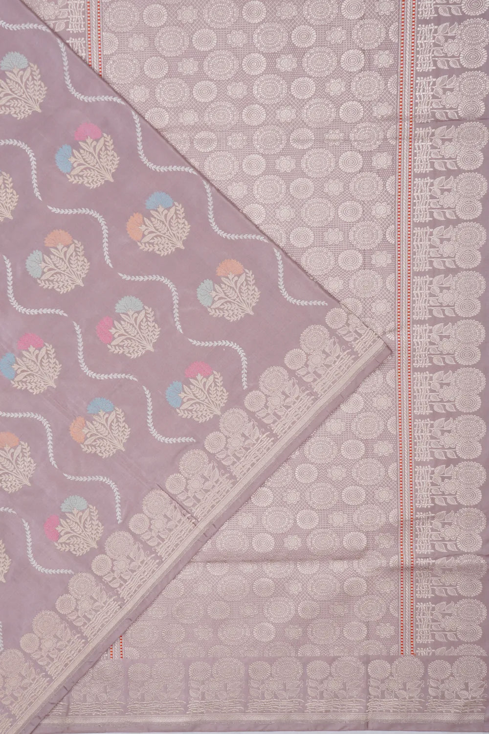 Banarasi Silk Butta Lilac Saree