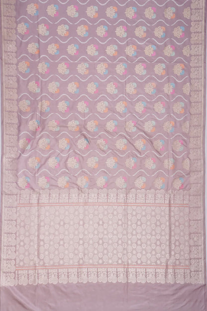 Banarasi Silk Butta Lilac Saree