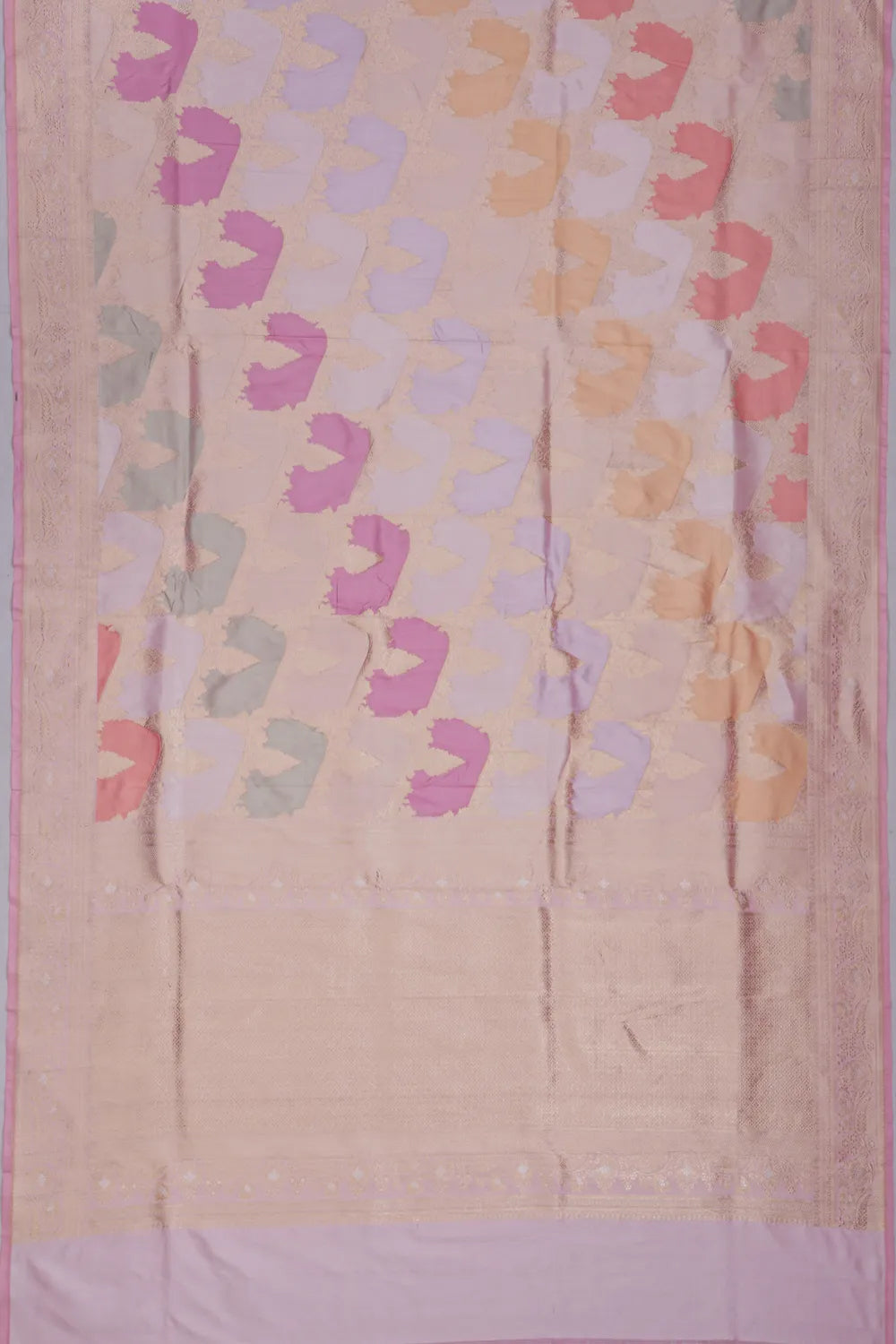 Banarasi Silk Kadwa Jaal Rangkat Pink Saree