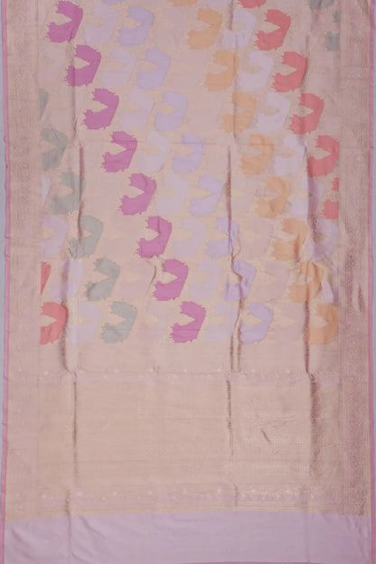 Banarasi Silk Kadwa Jaal Rangkat Pink Saree