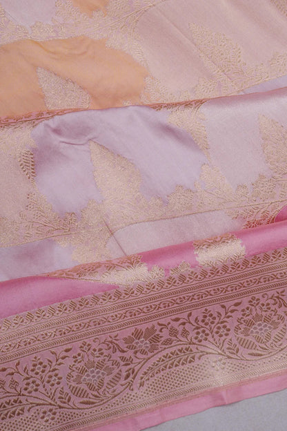 Banarasi Silk Kadwa Jaal Rangkat Pink Saree