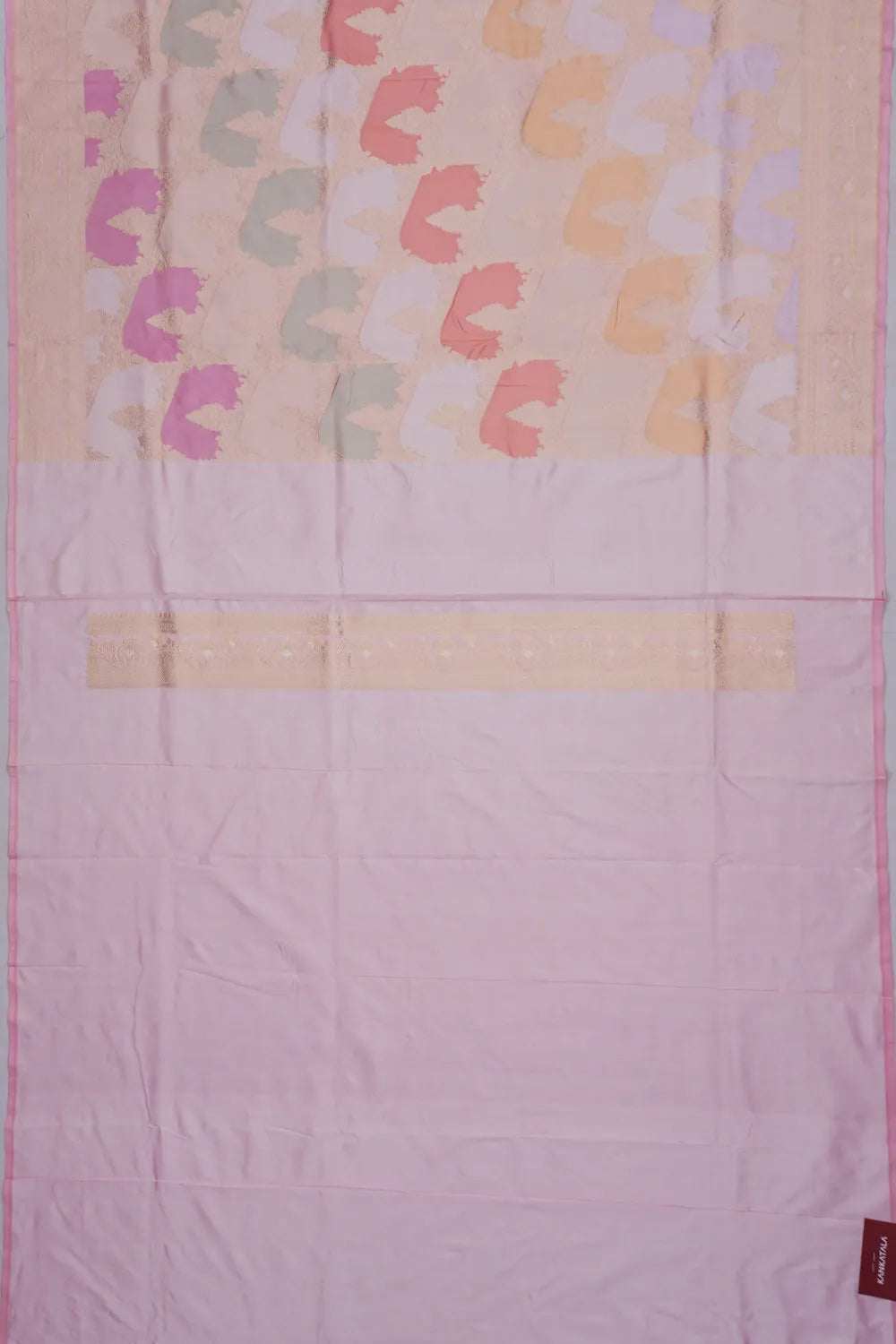 Banarasi Silk Kadwa Jaal Rangkat Pink Saree