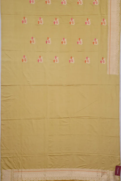 Banarasi Satin Butta Cream Saree