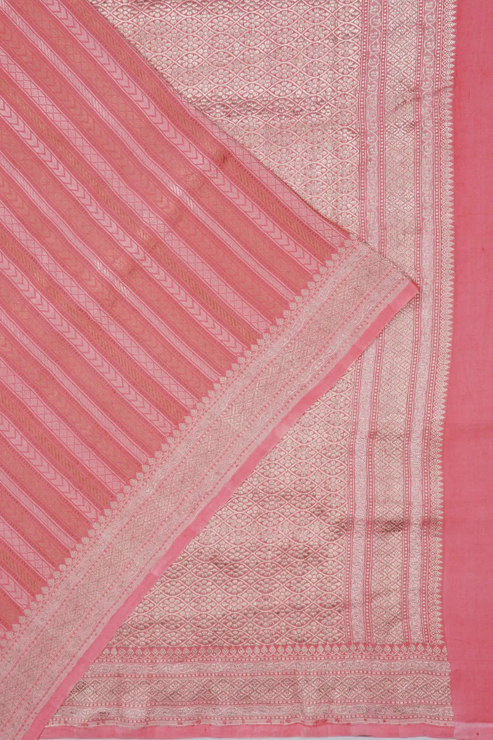 Banarasi Georgette Vertical Lines Pink Saree
