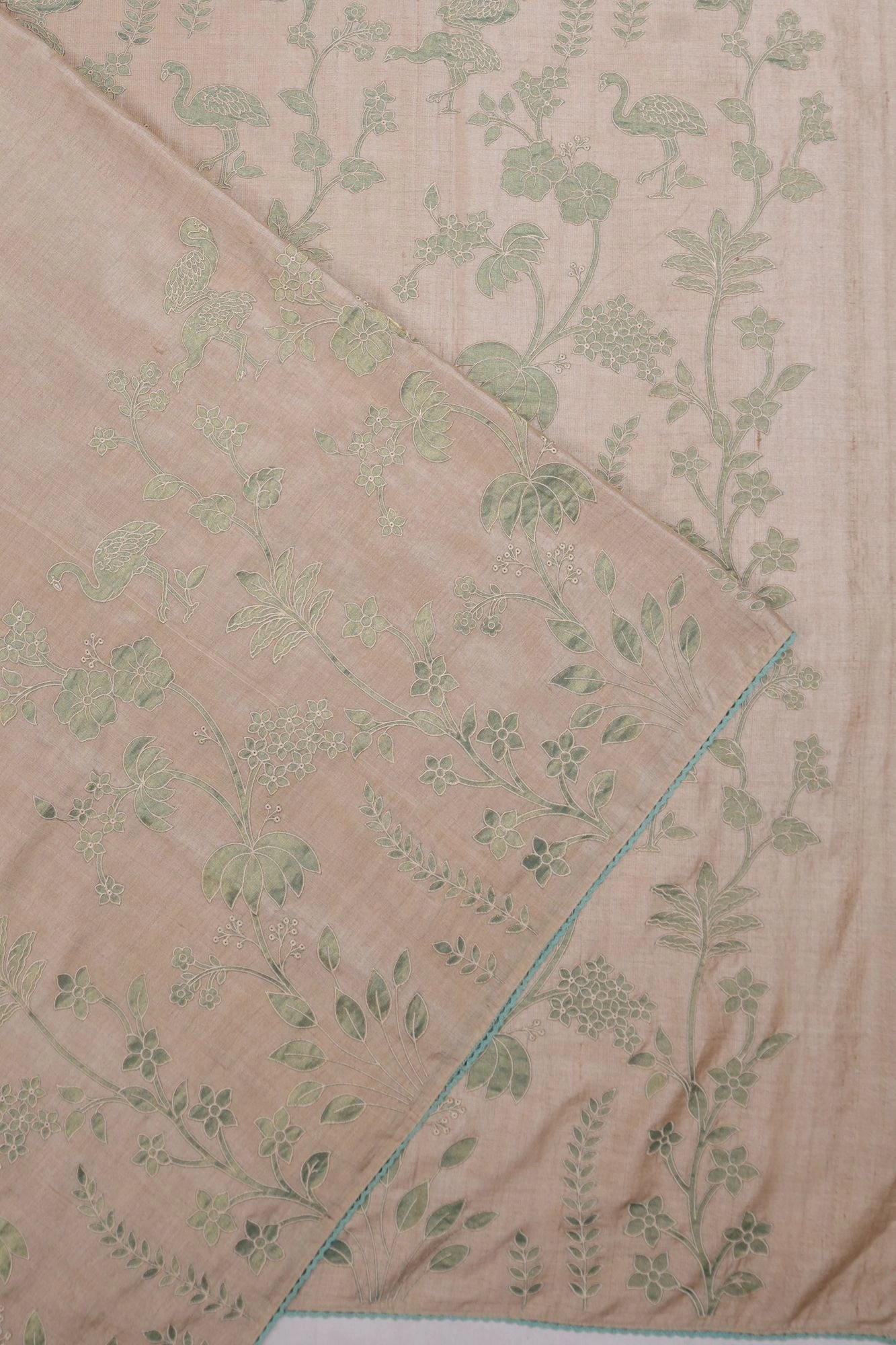 Tussar Embroidery Outline Beige Saree