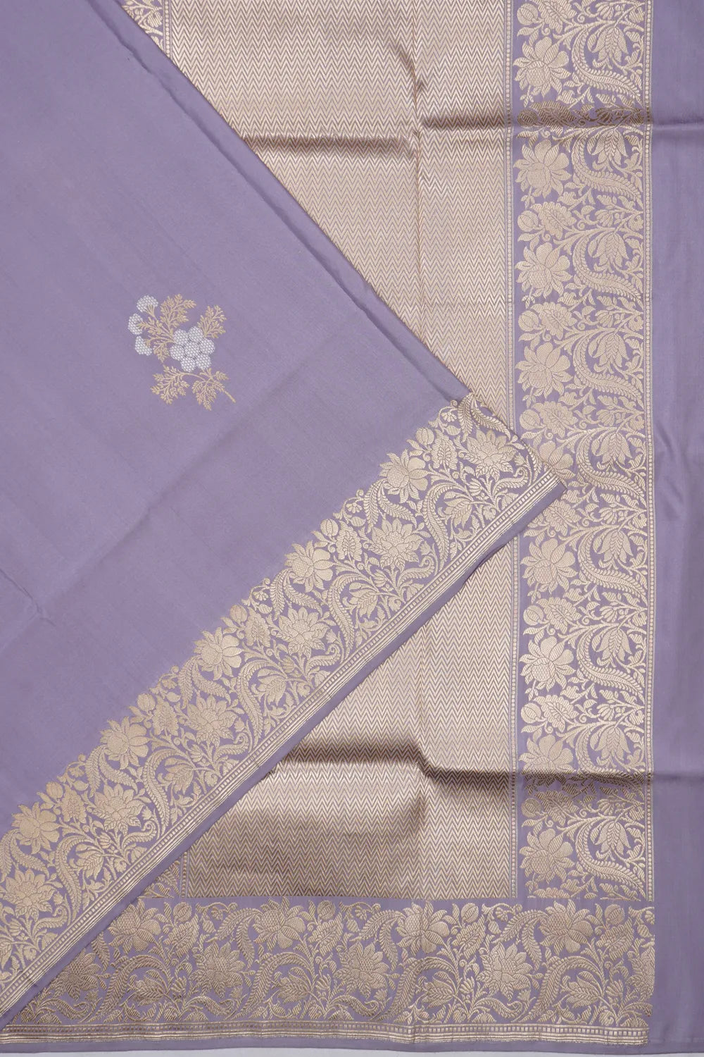 Banarasi Silk Kadwa Butta Lavender Saree